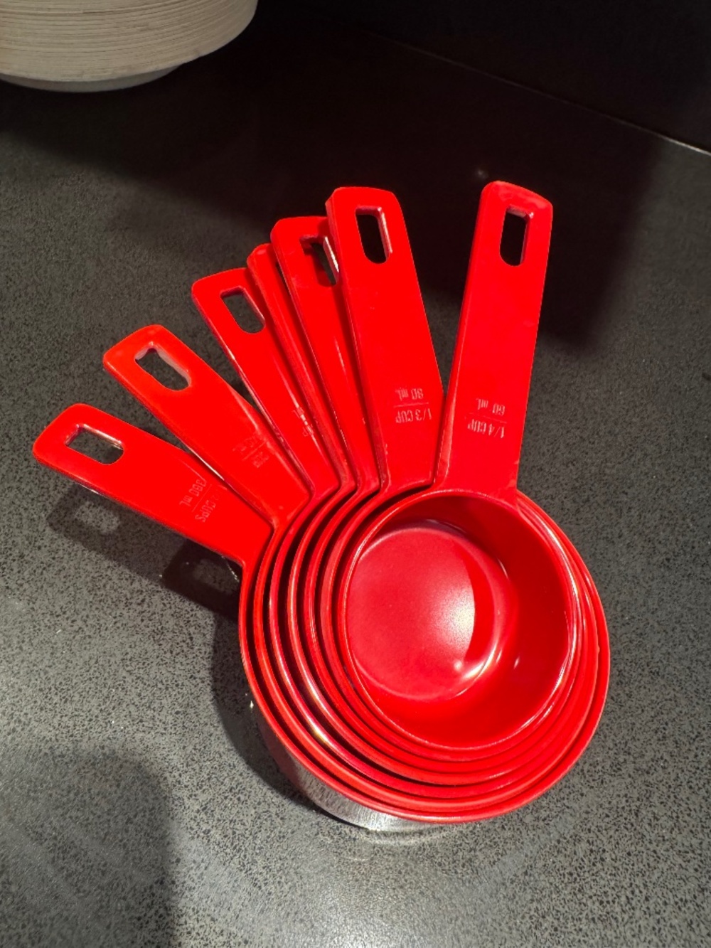 Share Williams Sonoma Round Red Melamine Measuring Cups Set of 7